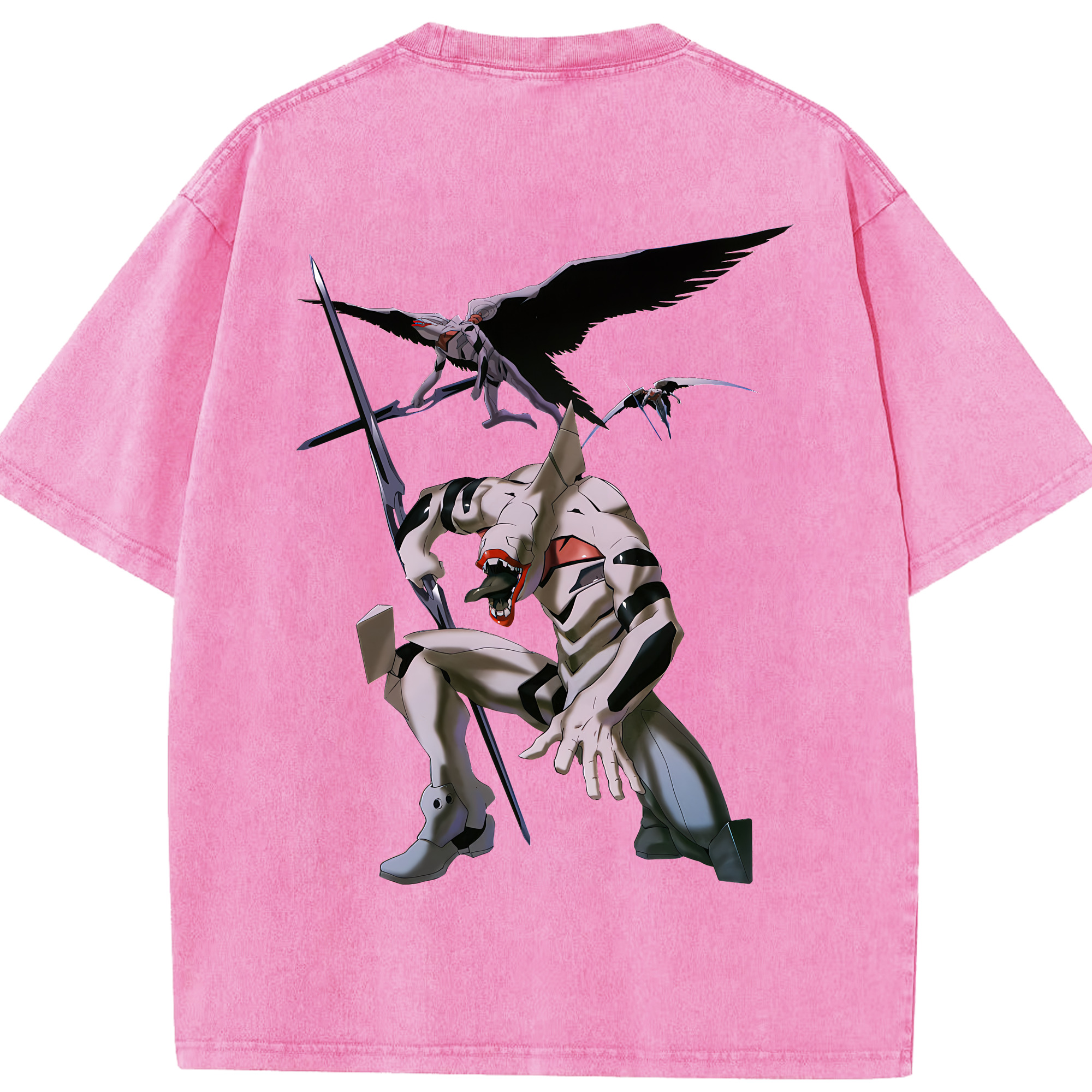 （画像用） EVA 新世紀エヴァンゲリオン 綿100% ヴィンテージ風 半袖Tシャツ（背面プリント）